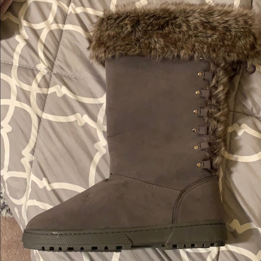 brand new grey boots